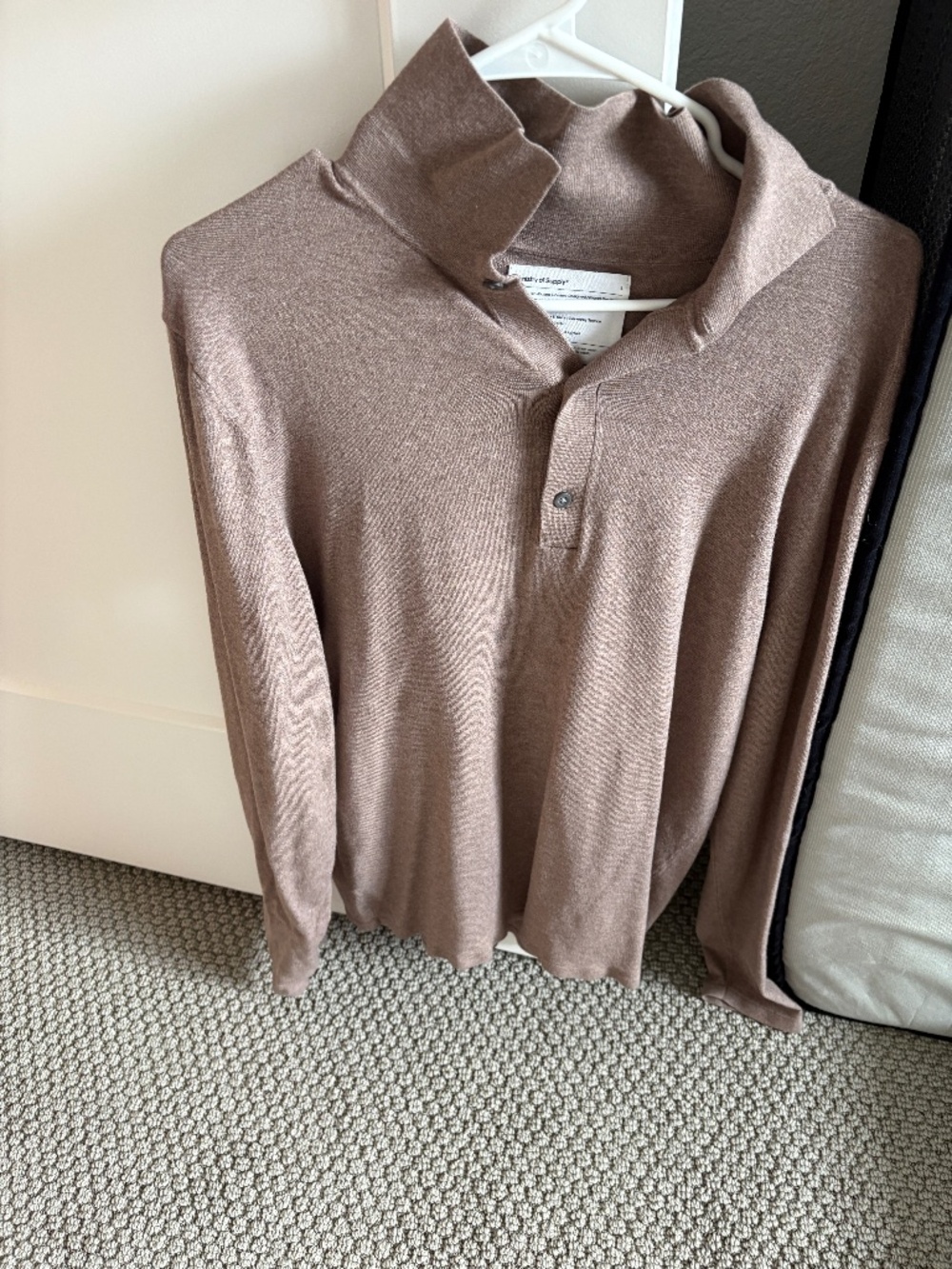 Ministry of Supply Men’s Long Sleeve Performance Polo Brown